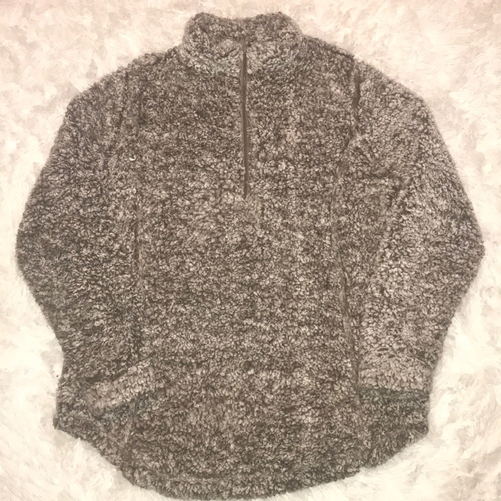 Blossom by P Sherpa Brown Quarter Sleeve Pullover
